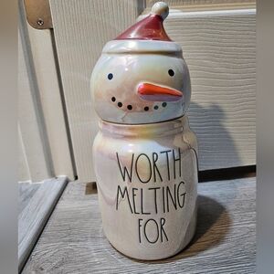 Rae dunn snowman olaf jar